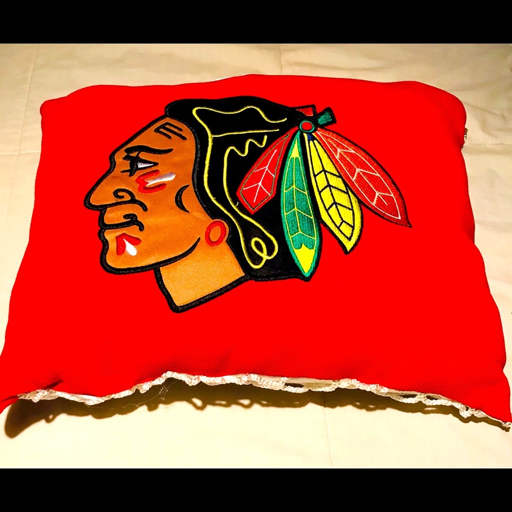 Chicago Blackhawks hockey pillow